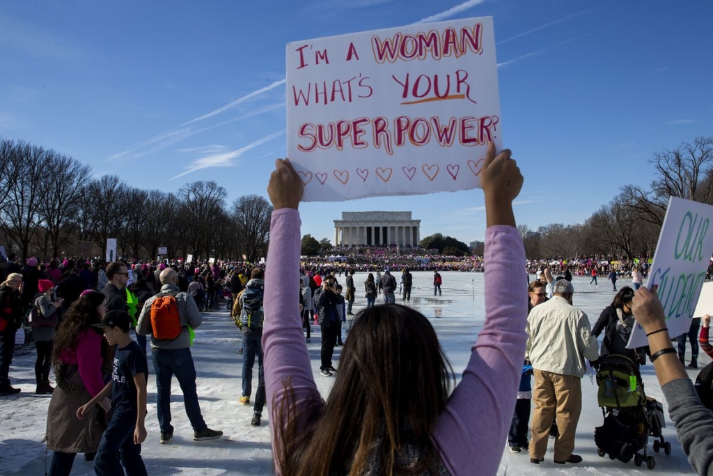 Women March to Denounce Trump One Year After His Inauguration