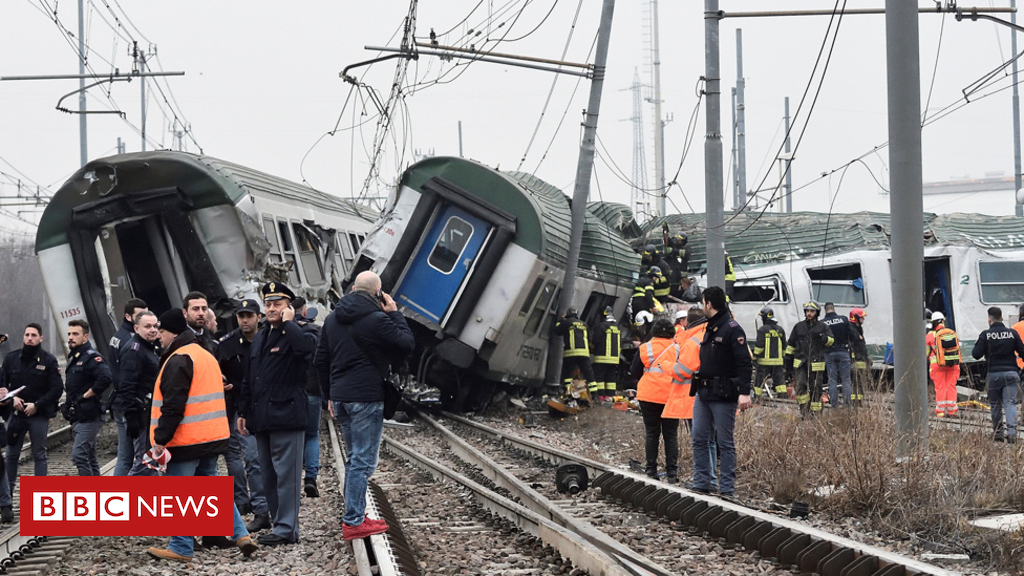 Italy train crash: Two killed near Milan