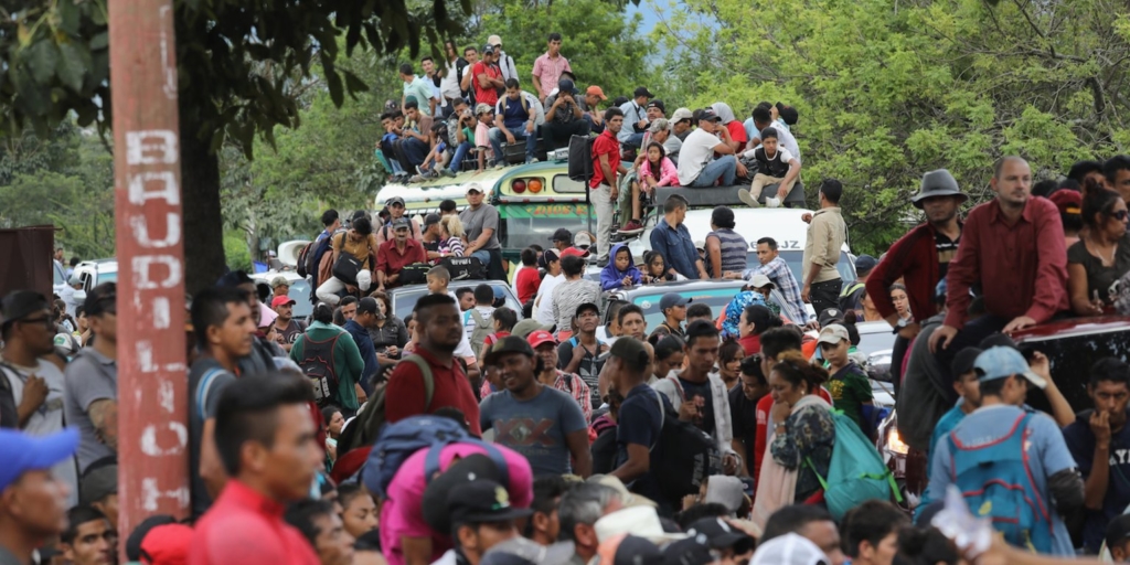 US shuts down portion of Mexico border as groups of migrants clashed with authorities and reportedly stormed port of entry
