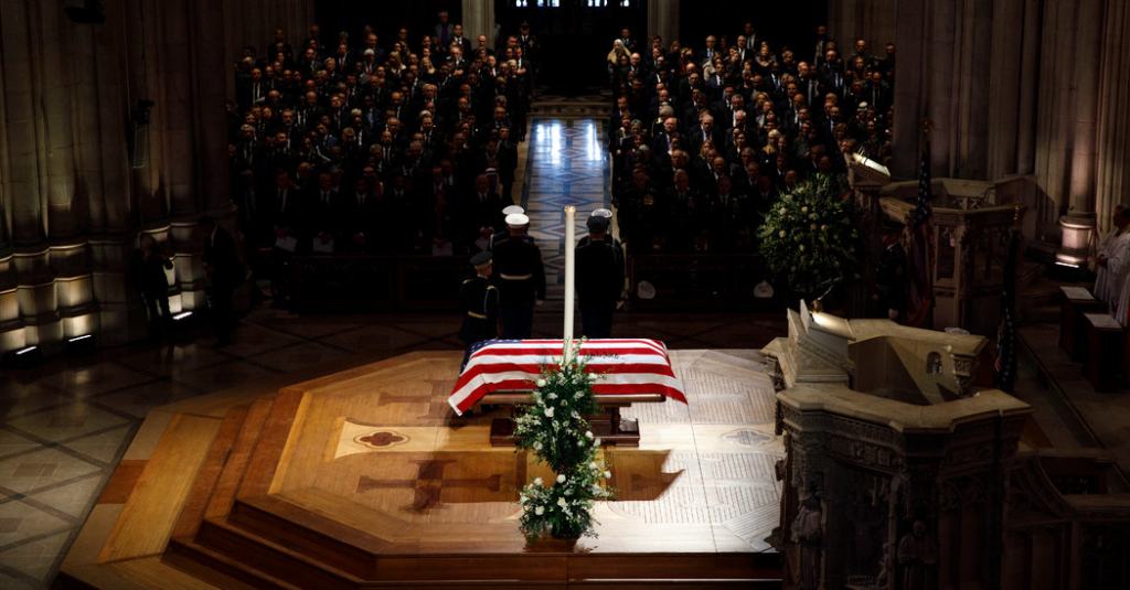 In Funeral of Pomp and Pageantry, Nation Bids Farewell to George Bush