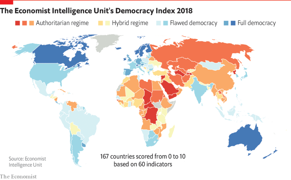 The retreat of global democracy stopped in 2018