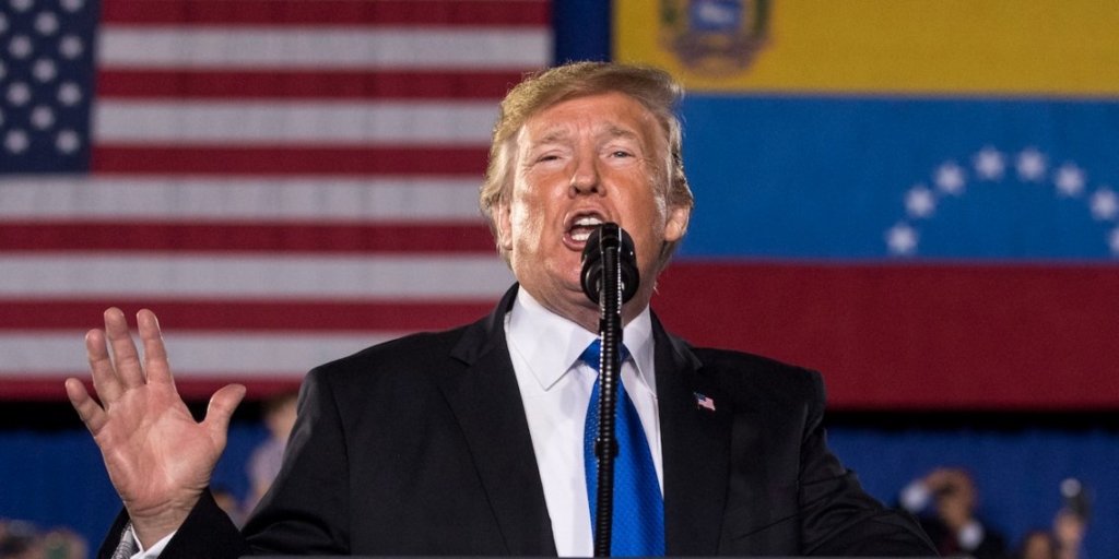 Trump urges Venezuela’s military to back the its self-declared interim president, saying socialism has ravaged the country