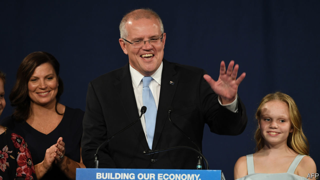 A conservative government is returned to power in Australia