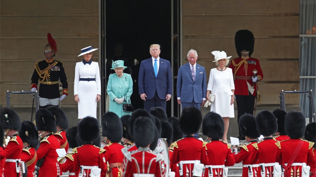 Latest updates as Trump joins royals for afternoon tea