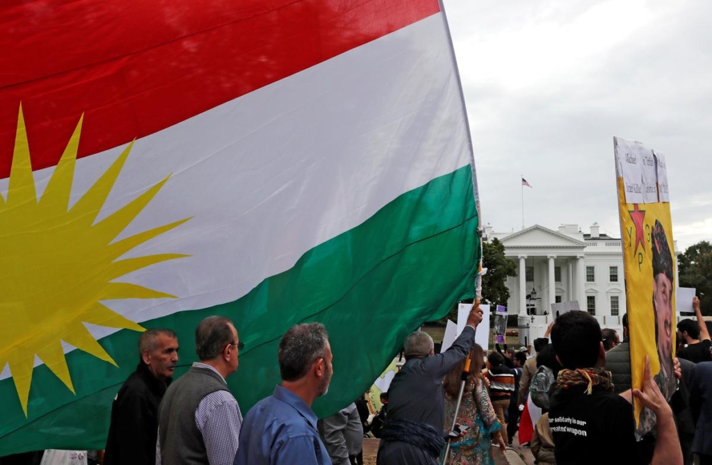 In rally outside White House, Trump blamed for exposing Kurds to Turkish offensive