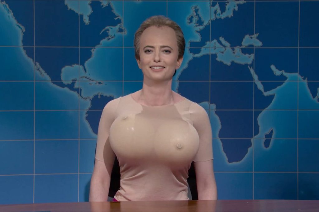 ‘snl’-pumps-up-kristi-noem-husband-cross-dressing-scandal-—-complete-with-big-wonky-balloon-breasts