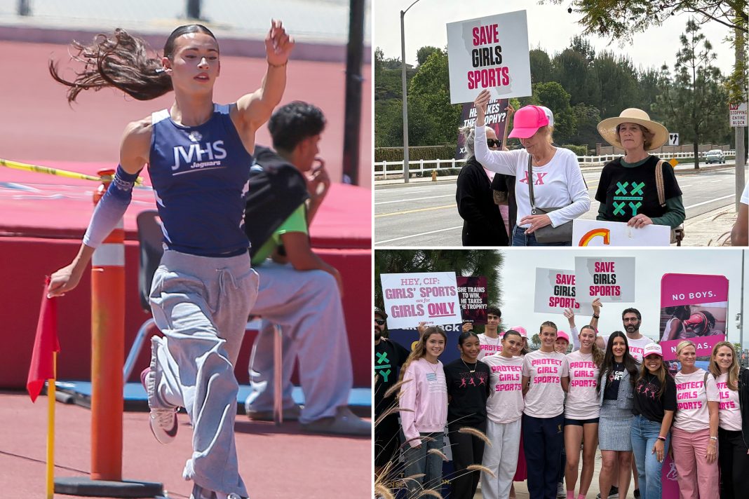 trans-athlete-dominates-california-girls’-track-meet-as-protesters-demand:-‘keep-men-out-of-women’s-sports’ trans-athlete-dominates-california-girls’-track-meet-as-protesters-demand:-‘keep-men-out-of-women’s-sports’